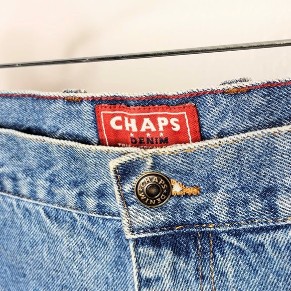 CHAPS Denim Men's Vintage 90s Relaxed Fit Blue Denim Jeans Size 42x32 - Picture 4 of 10